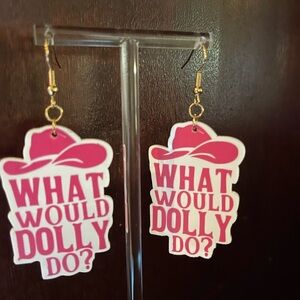 What Would Dolly Do Cowboy Hat Earrings